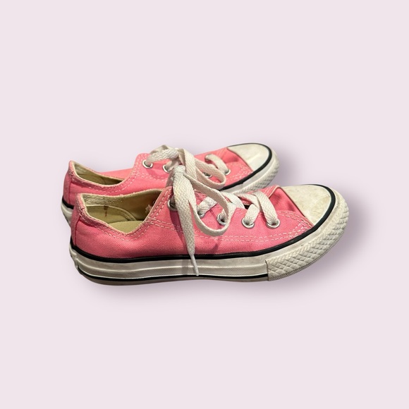 Girls Converse All Star Canvas Low Top Sneakers Shoes White And Pink Size 12 - Picture 5 of 8